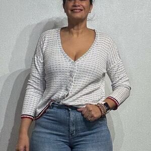 Happy Sheep White Sweater Cardigan Sz S